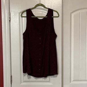 Torrid Burgundy Button-Front Tank Top